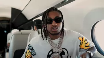 Lunettes de soleil Gucci GG Wide noires et dorées portées par DDG dans DDG - I’m Geekin (Clip Officiel)
