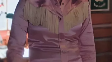 Pink Satin Fringe Shirt worn by Miles McPherson in Baye McPherson on Heartland season 17 | On set interview ????
