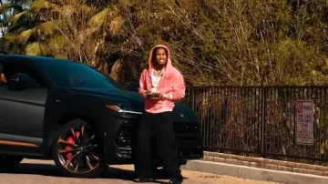 Gallery Dept. Red Faded French Logo Zip Hoodie worn by DDG in DDG - This Summer (Official Music Video)