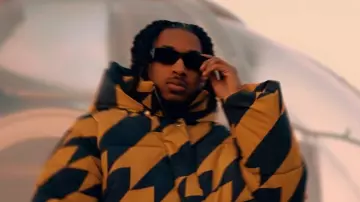 Gafas de sol Palm Angels Black Big Logo Angel usadas por DDG en DDG - Vegan (Video musical oficial)