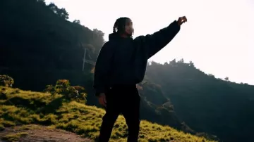 Yeezy x Gap By Balenciaga Black Logo Hoodie worn by DDG in DDG - Maybach Curtains (Official Video)