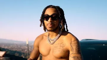 Off White Black Square Cut Out Mercer Sunglasses worn by DDG in DDG - Maybach Curtains (Official Video)