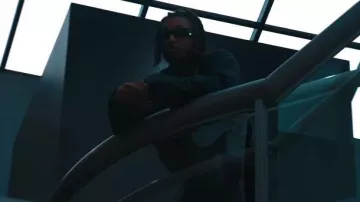 Palm Angels Black Big Logo Angel Sunglasses worn by DDG in DDG - Maybach Curtains (Official Video)