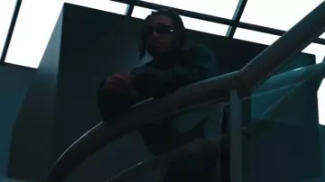 Gafas de sol Palm Angels Black Big Logo Angel usadas por DDG en DDG - Maybach Curtains (Video oficial)