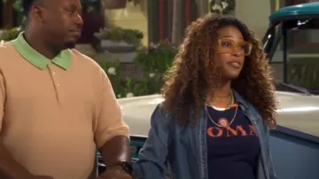 BDG Willow Roma Baby Tee worn by Courtney (Skye Townsend) as seen in The Neighborhood (S08E03)