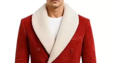 Red Shearling Christmas Trench Coat in Jingle Bells, Christmas Song, Nursery Rhymes And Cartoon Videos by Little Treehouse