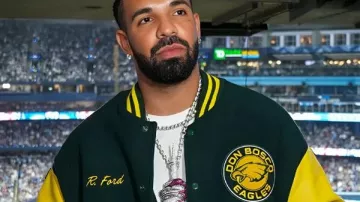 Drake Rob Ford Don Bosco Eagles Varsity Jacket in Drake Honors Rob Ford with Iconic Letterman Jacket at World Series Game 1