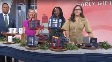 Badgley Mischka Short Sleeve Collar Full Skirt Day Dress worn by Makho Ndlovu as seen in Today on  October 27, 2025