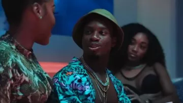 Marni x Bruno Bozzetto Green Snake Print Shirt worn by Denzel Curry in Denzel Curry - SPEEDBOAT (Official Music Video)