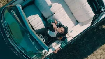 Mirage 1995 Miami Hurricanes Chaqueta de cuero negro vintage usada por Denzel Curry en Denzel Curry - RICKY