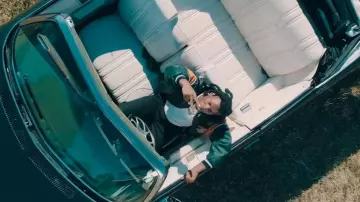 Mirage 1995 Miami Hurricanes Chaqueta de cuero negro vintage usada por Denzel Curry en Denzel Curry - RICKY