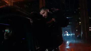 Prada Black Light Nylon Puffer Jacket worn by Drake in Drake - What's Next (Official Music Video)