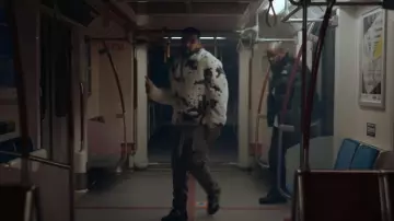 Louis Vuitton White & Brown Camo Mink Jacket worn by Drake in Drake - What's Next (Official Music Video)