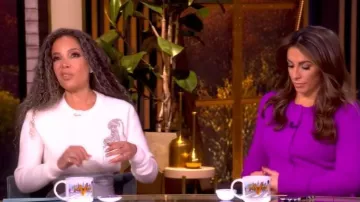 Stella McCartney Leopard Embroidered Jumper worn by Sunny Hostin as seen in The View on October 27, 2025