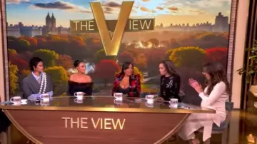 Mitiliane Couture Patent Leather Trench Coat worn by Niecy Nash as seen in The View on October 28, 2025