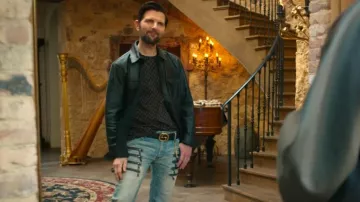 Gucci Double G Buckle Leather Belt worn by John Novak (Adam Scott) as seen in Loot (S03E04)