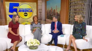 Tanya Taylor Clarisse Robe Robes portées par Lara Spencer comme on le voit dans Good Morning America le 27 octobre 2025