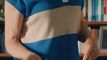 Blue and White Top worn by Kitty (Rosalie Craig) in Riot Women