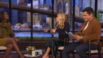 Officine Generale Victor Italian Suede Jacket worn by Mark as seen in LIVE with Kelly and Mark on October 24, 2025