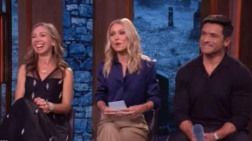 Betsy & Adam Embellished Tulle Cocktail Dress worn by Shannon Doherty as seen in LIVE with Kelly and Mark on October 27, 2025