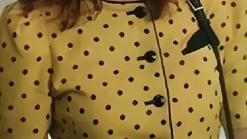 Yellow Polka Dot Blazer worn by Barbara Cope (Vera Farmiga) in Boots (S01)