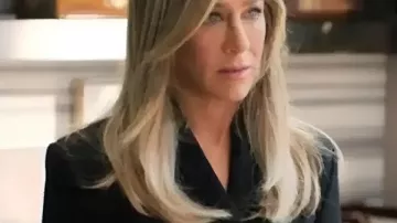 The Morning Show S04 Alex Levy Peplum Jacket worn by Alex Levy (Jennifer Aniston) as seen in The Morning Show (S04E07)