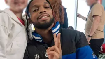 Holiday Touchdown: A Bills Love Story 2025 Puffer Jacket worn by (Damar Hamlin) as seen in Holiday Touchdown: A Bills Love Story