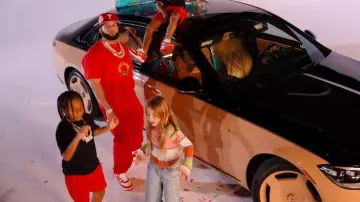 Nike Air Force 1 Low x Louis Vuitton Rojo usado por El Alfa en EL ALFA x BIG LEAGUE FENDI x MAN SERIOUS - ABLOH