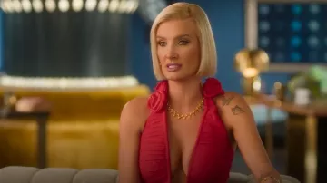 Magda butrym Vestido mini con apliques florales de mezcla de seda usado por Nicole Young como se ve en Selling Sunset (S09E01)