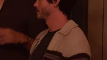 Only Murders In The Building S05 Logan Lerman Brown Striped Sweater