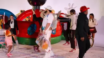 Louis Vuitton Iridescent Prism Christopher Backpack worn by El Alfa in EL ALFA x BIG LEAGUE FENDI x MAN SERIOUS - ABLOH