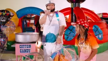 Louis Vuitton x YK White Pumpkin T Shirt worn by El Alfa in EL ALFA x BIG LEAGUE FENDI x MAN SERIOUS - ABLOH