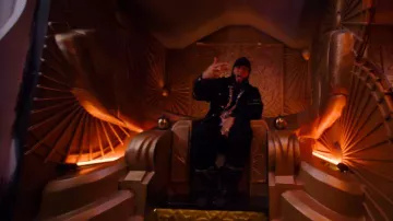 1017 ALYX 9SM Black Shredded & Studded Denim Jacket worn by El Alfa in EL ALFA - HELICOPTERO