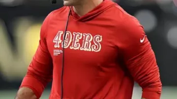 Long Sleeve Hoodie T-Shirt worn by Robert Saleh in San Francisco 49ers Sideline