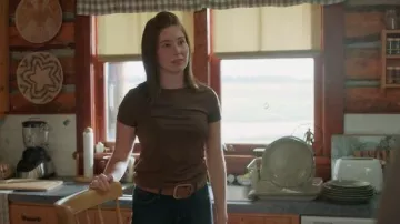 Free People Starcrossed Studded Belt worn by Katie Fleming Morris (Baye McPherson) as seen in Heartland (S19E03)
