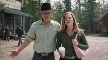 Akris Little Anna Leather Hobo Bag worn by Ashley Stanton (Cindy Busby) as seen in Heartland (S19E03)