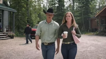 Madewell Triple Metal Keeper Belt worn by Ashley Stanton (Cindy Busby) as seen in Heartland (S19E03)