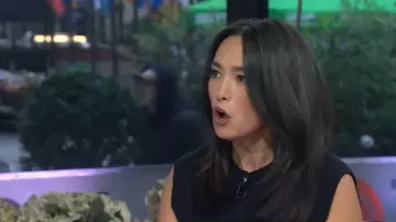 Vestido de suéter de punto sin mangas de Anthropologie usado por Emilie Ikeda como se ve en Today el 29 de octubre de 2025