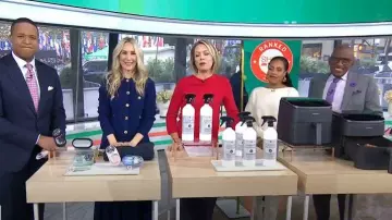 GapStudio Pantalones holgados plisados de tiro medio usados por Chassie Post como se ve en Today el 29 de octubre de 2025