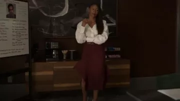 Stella Mccartney Asymmetric Ribbed Organic Cotton Midi Skirt worn by Jax Stewart (Emayatzy Corinealdi) as seen in Reasonable Doubt (S03E08)