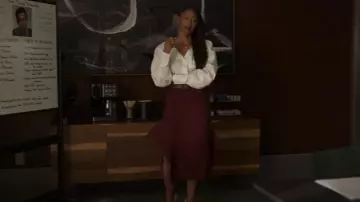 Stella Mccartney Asymmetric Ribbed Organic Cotton Midi Skirt worn by Jax Stewart (Emayatzy Corinealdi) as seen in Reasonable Doubt (S03E08)