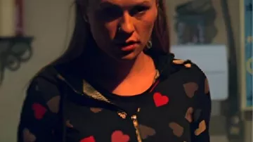 True Blood S4 Anna Paquin Hearts Printed Hoodie