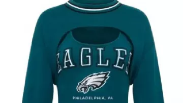 Philadelphia Eagles Midnight Green Fleece Shrug Cami