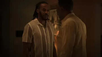 Reiss Alcazar Stripe Ribbed Cuban Shirt worn by Lewis Stewart (McKinley Freeman) as seen in Reasonable Doubt (S03E08)