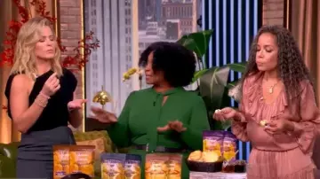 Ashley Stewart Cutout Tie Neck A Line Dress worn by Lesley Riley as seen in The View on  October 29, 2025