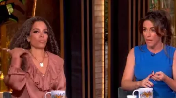Ulla Johnson Liese pleated silk Satin Blouse worn by Sunny Hostin as seen in The View on October 29, 2025