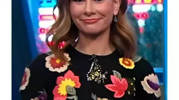 Good Morning America Rebecca Jarvis Black Floral Embroidered Sweater
