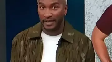 Scott Evans Green Textured Jacket as seen in Access Hollywood