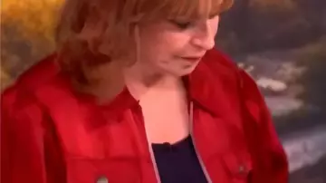 The View 2025 Joy Behar Red Zipper Jacket worn by Joy Behar as seen in The View