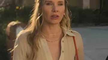 Kristen Bell Nobody Wants This S02 Ribbed Polo Top worn by Joanne (Kristen Bell) in Nobody Wants This (S02)